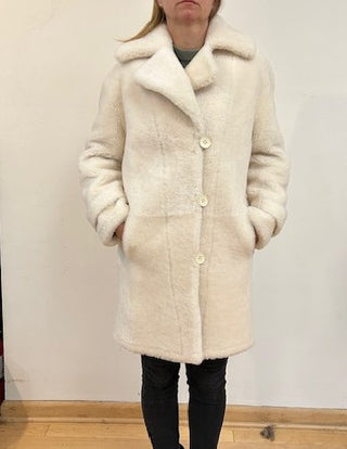 4241X Winter white shearling coat Just 1 size M   $500 sorry no additional discounts apply