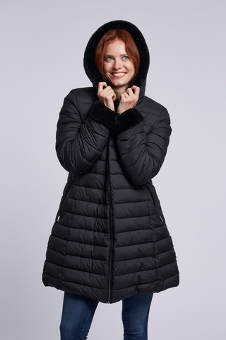 4255HD Hooded down coat reverses to genuine shearling jUSt 3 left  1/m 1/L  1/xL   $275