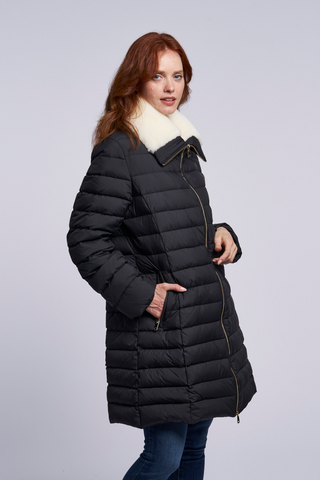 4281 Down coat shearling collar Two color choices  Winter Sale $250