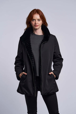 431 Genuine shearling coat reverses to all weather micro-fiber