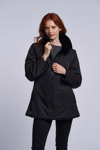 431 Genuine shearling coat reverses to all weather micro-fiber