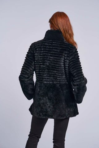 431 Genuine shearling coat reverses to all weather micro-fiber