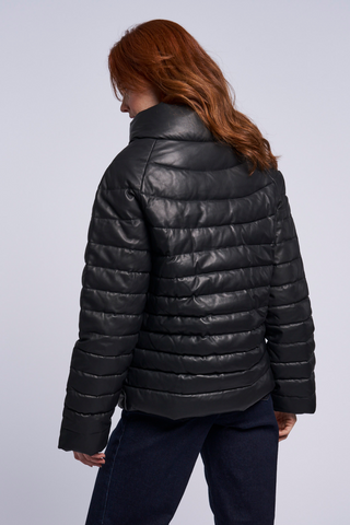 497 Leather and down jacket