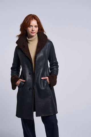 8205 Reversible shearling coat