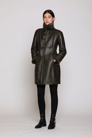 #1205 Fitted Reversible Coat with Stand Collar and Tailored Front limitd sizes  $500  sorry no additional discounts