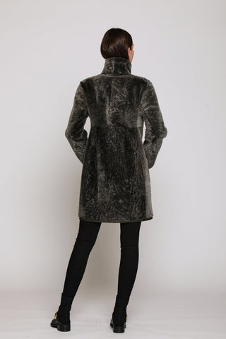 #1205 Fitted Reversible Coat with Stand Collar and Tailored Front limitd sizes  $500  sorry no additional discounts